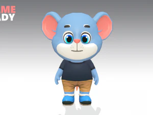 mouse rat rodent blue animated rigged 3D Model