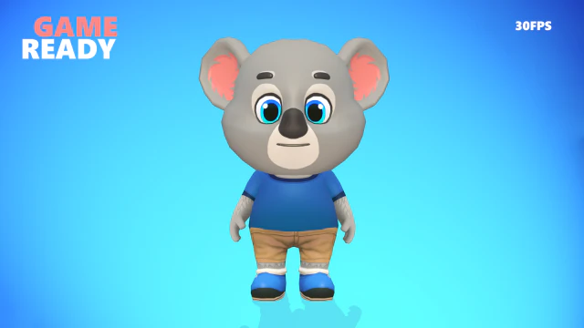 Orso koala animato truccato Modello 3D .c4d .max .obj .3ds .fbx .stl .blend 