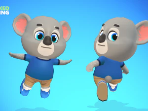Orso koala animato truccato Modello 3D