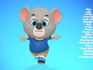 Orso koala animato truccato Modello 3D