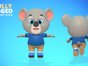 Orso koala animato truccato Modello 3D