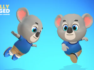 Orso koala animato truccato Modello 3D
