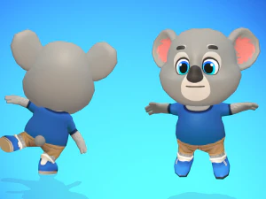Orso koala animato truccato Modello 3D