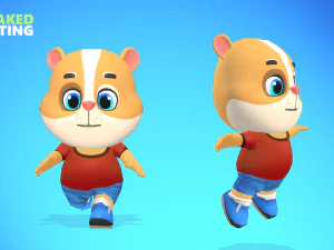 hamster guinea pig mouse animated rigged 3D Model