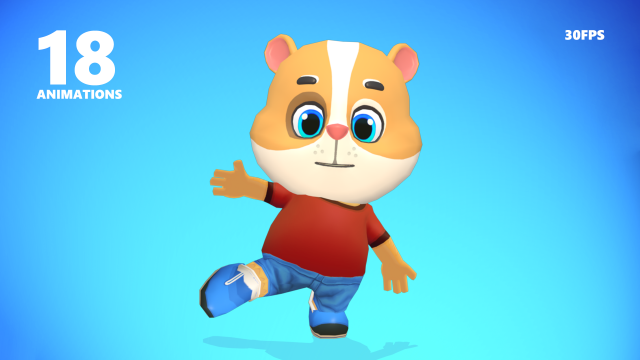 3D model Cartoon Mouse VR / AR / low-poly rigged