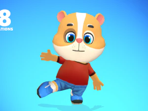 hamster guinea pig mouse animated rigged 3D Model