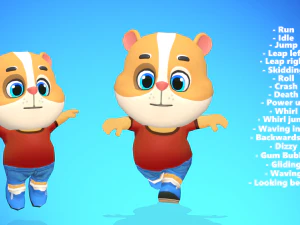 hamster guinea pig mouse animated rigged 3D Model