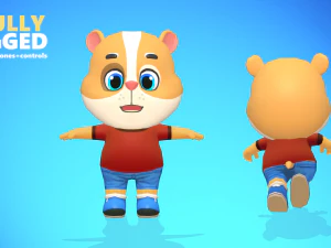 hamster guinea pig mouse animated rigged 3D Model