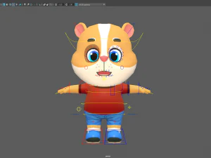 hamster guinea pig mouse animated rigged 3D Model
