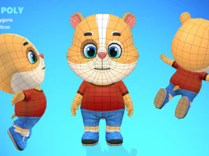 hamster guinea pig mouse animated rigged 3D Model