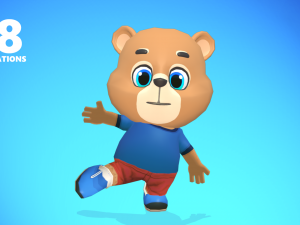 bear grizzly animated rigged Modello 3D