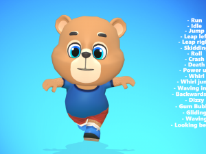 bear grizzly animated rigged Modello 3D