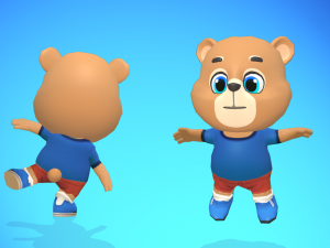 bear grizzly animated rigged Modello 3D