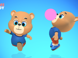 bear grizzly animated rigged Modello 3D