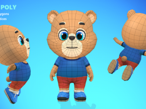 bear grizzly animated rigged Modello 3D