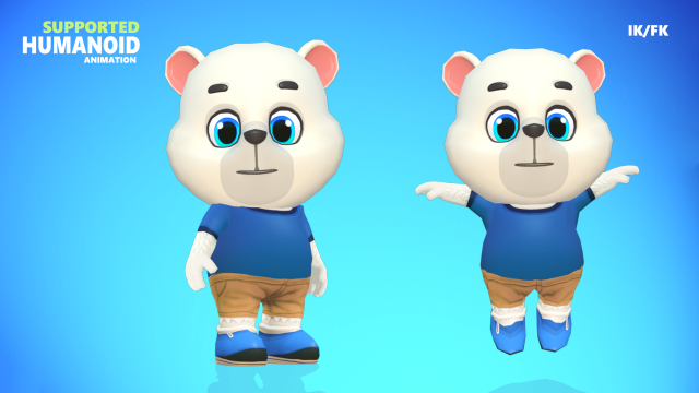 polar bear animated rigged 3D Model .c4d .max .obj .3ds .fbx .stl .blend 