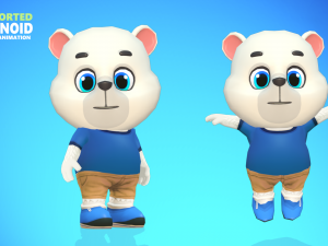 polar bear animated rigged 3D Model