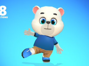 polar bear animated rigged 3D Model