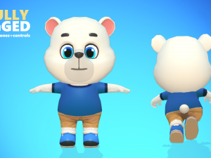 polar bear animated rigged 3D Model