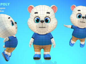 polar bear animated rigged 3D Model