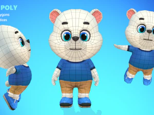 urso polar animado manipulado Modelo 3D