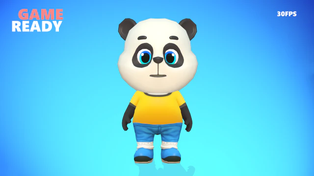 panda bear animated rigged 3D Model .c4d .max .obj .3ds .fbx .stl .blend 