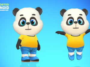 panda bear animated rigged Modello 3D