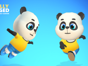 panda bear animated rigged Modello 3D