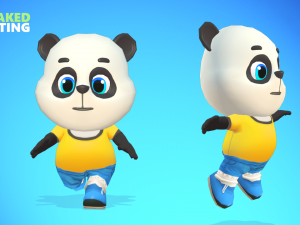 panda bear animated rigged Modello 3D