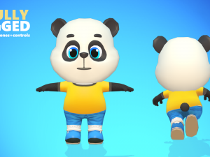 panda bear animated rigged Modello 3D