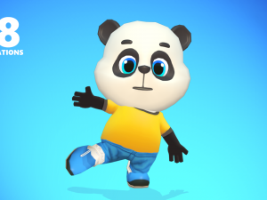 panda bear animated rigged Modello 3D