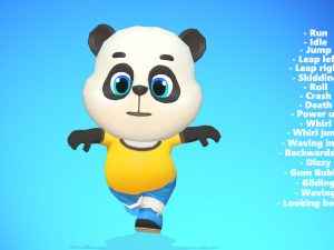 panda bear animated rigged Modello 3D