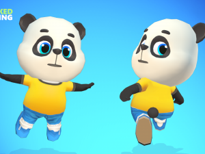 panda bear animated rigged Modello 3D