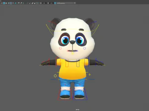 panda bear animated rigged 3D Model