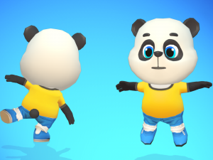 panda bear animated rigged Modello 3D