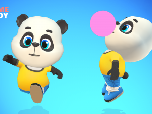 panda bear animated rigged Modello 3D