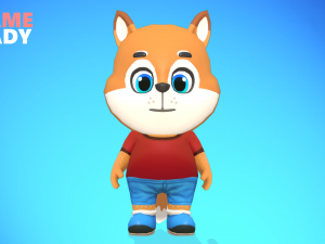 fox dog animated rigged 3D Model