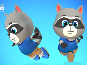 raccoon dog animated rigged 3D Model