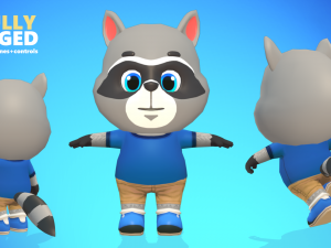 raccoon dog animated rigged 3D मॉडल