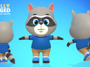raccoon dog animated rigged 3D Model