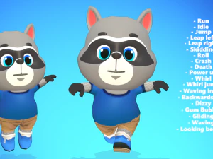 raccoon dog animated rigged 3D Model