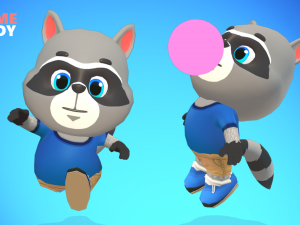 raccoon dog animated rigged 3D मॉडल