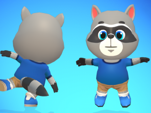 raccoon dog animated rigged 3D मॉडल