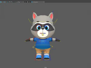 raccoon dog animated rigged 3D Model