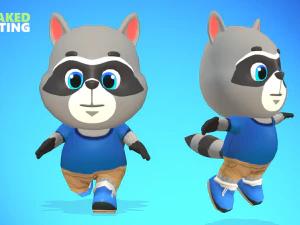 raccoon dog animated rigged 3D Model