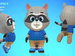 raccoon dog animated rigged 3D Model