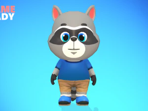 raccoon dog animated rigged 3D Model