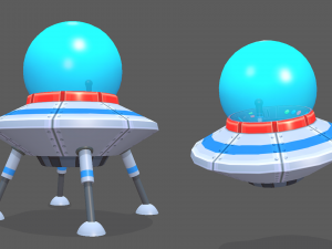 spaceship flying saucer animated 3D Model