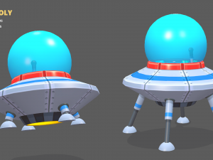 spaceship flying saucer animated Modèle 3D