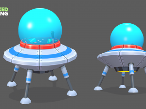 spaceship flying saucer animated Modèle 3D